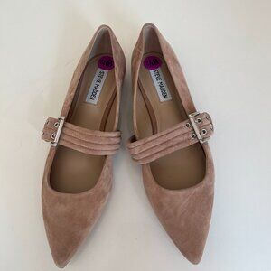 Steve Madden Tan Flats with Buckle Detail